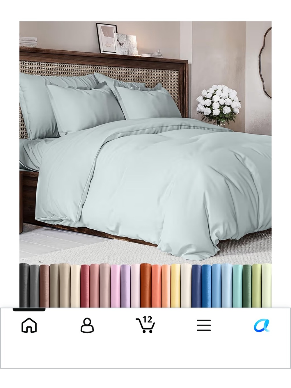 Ice Blue Duvet Cover Set - Cal King